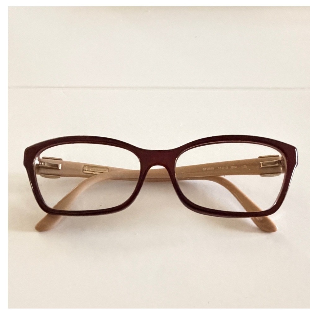 Salvatore Ferragamo Eyeglasses Gancini Italy Luxury Brown Tan